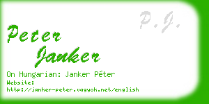 peter janker business card